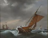 La pêche à la morue par gros temps by Louis Ambroise Garneray, Huile sur toile (Toile d'origine),, sold Feb 2022