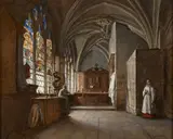 Intérieur d’une sacristie by Charles-Marie Bouton, Huile sur toile,, sold Feb 2022