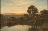 Le passage de l'écluse au couchant by Benjamin Williams Leader, Huile sur toile (Toile d'origine),, sold Feb 2022