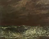 La vague by Gustave Courbet, Huile sur toile, sold Feb 2022