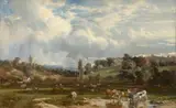 Vue prise près de Saint Germain by Antoine Désiré Héroult, Huile sur toile (Toile et châssis d'origine), sold Feb 2022
