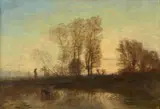 Effets de lumière au couchant by Félix Ziem, Huile sur toile (Toile d'origine),, sold Feb 2022