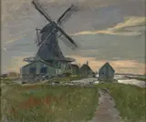 Paysage de Hollande au moulin by Étienne Moreau-Nélaton, Huile sur toile (Toile d'origine),, sold Feb 2022