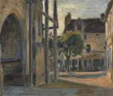 Le porche de l'église Saint-Macre à Fère-en-Tardenois, Aisne by Étienne Moreau-Nélaton, Huile sur toile, sold Feb 2022
