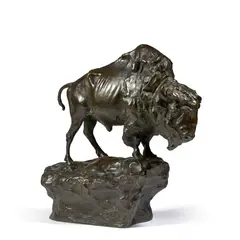 Bison by Carl Milles, Bronze à patine brun nuancé, sold May 2022