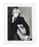 Andy Warhol avec le portrait de Mao - Paris, Musée Galliera, 1974 by Andreas Mahl, Signées à l'encre en bas à droite, sold Oct 2022