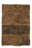 The Sadness in Our Art by Gilbert&George, 1970, Impression typographique illustrée en noir, sur papier teinté, les contours brûlés, sold Oct 2022