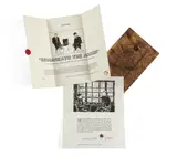 Ensemble de deux documents by Gilbert&George, Lithographie en noir reprise à l'aquarelle et typographie, pliée en 3 volets, signée, porte le tampon rouge, sold Oct 2022