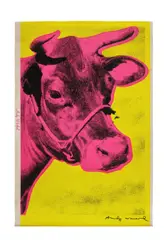 Cow by Andy Warhol, 1971, screenprint in colors on wallpaper, sold Oct 2022