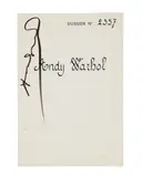 The Thirteen Most Wanted Men, N°11 (John Joseph H) - Dossier 2357 by Andy Warhol, 1967, Illustré d'une sérigraphie en noir et gris, et complet du texte de Otto Hahn, sous couverture blanche imprimée, sold Oct 2022