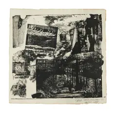 Plank by Robert Rauschenberg, 1964, "XXXIV Drawings for Dante's Inferno", sold Oct 2022