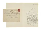 Lettre autographe signée à André Rolland de Renéville by Antonin Artaud, 2 p. in-12 sur papier quadrillé, enveloppe jointe, sold Oct 2022