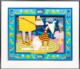 Granny's Little Nipper by Phoebe Cole, 1988, linocut, sold Sep 2026