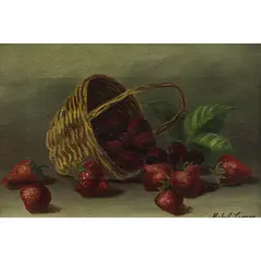 Strawberries by Mabel Lemos, oil on canvas, sold Sep 2026