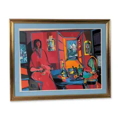 Untitled by Marcel Mouly, serigraph on paper titled L'Interview Venetien  I, sold Oct 2026