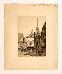 Untitled by Samuel Chamberlain, Drypoint etching, sold Jul 2022
