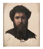 Tête de paysan, de face by Jean-Léon Gérôme, Huile sur toile tendue sur carton, sold Oct 2022