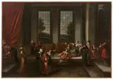 Nouvelle arrivée au harem by Jean Baptiste Vanmour, Huile sur toile, sold Mar 2022