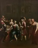 La joueuse de pianoforte et ses admirateurs by Giuseppe Maria Crespi, Huile sur toile, sold Mar 2022