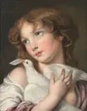 Le message d'amour by Jean-Baptiste Greuze, Huile sur toile, sold Mar 2022