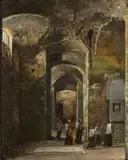 Procession dans la crypte de San Martino ai Monti à Rome by François Marius Granet, Huile sur toile, sold Mar 2022
