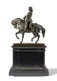 Cavalier du XVe siècle by Antoine-Louis Barye, Bronze à patine brune, sold Mar 2022
