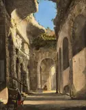Les ruines du Colisée animées de personnages by François Marius Granet, Huile sur toile (Toile d'origine), sold Mar 2022