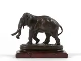 Elephant d'Asie by Antoine-Louis Barye, Bronze à patine brun nuancé, sold Mar 2022