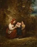 L'heureuse famille by Ary Scheffer, Huile sur toile (Toile d'origine), sold Mar 2022