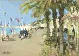 La promenade des Anglais, Nice by Pierre Eugène Montézin, Gouache sur carton, sold Mar 2022
