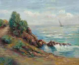 Voilier à Agay by Armand Guillaumin, circa 1895, Huile sur toile, sold Mar 2022