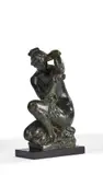 La grande baigneuse (petit modèle) by Richard Guino, Bronze à patine verte, sold Mar 2022