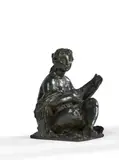 Femme à la mandoline by Richard Guino, 1914, Bronze à patine verte, sold Mar 2022