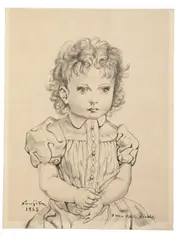Portrait de Nicole by Léonard-Tsuguharu Foujita, 1958, Encre et lavis d'encre sur papier, sold Mar 2022