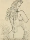 Nu de dos by Marcel Gromaire, 1944, Encre de Chine sur papier, sold Mar 2022