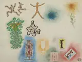 Composition surréaliste by Georges Hugnet, Gouache et collages sur papier, sold Mar 2022