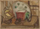 Nature morte à la palette, 1943 by Pierre Tal-Coat, Huile sur papier marouflé sur toile, sold Mar 2022