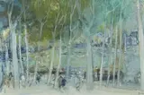 Aube froide à Trévoux by Jean Fusaro, 1984, Huile sur toile, sold Mar 2022