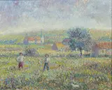 Le champ de luzerne by Hugues Claude Pissarro, Huile sur toile, sold Mar 2022