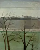 Quai de l'Hôtel de Ville by Xavier Valls, 1958, Huile sur toile, sold Mar 2022