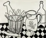 Le panier à salade by Georges Bauquier, 1954, Encre de Chine et crayon sur papier, sold Mar 2022