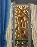 Les branches et le rideau bleu, 1956 by Georges Bauquier, 1973, Huile sur toile, sold Mar 2022