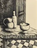 Nature morte by Georges Bauquier, 1961, Crayon gras sur papier, sold Mar 2022