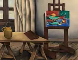 Le coin d'atelier by Georges Bauquier, 1955, Huile sur toile, sold Mar 2022