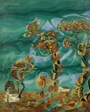 Le vent dans les arbres, Newport by Henry Valensi, 1912, Huile sur toile, sold Mar 2022