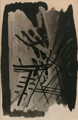 Composition by Nicolas de Staël, 1946, Lavis d'encre de Chine sur papier, sold Jun 2022