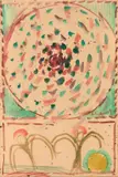 Roue by Pierre Alechinsky, 1971, Aquarelle et collage sur papier marouflé sur toile, sold Jun 2022