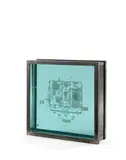 Recto-verso by Philippe Favier, 1999, 3 plaques de verre, stylo bille, peinture et collage dans un emboîtage en métal, sold Jun 2022