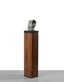 Schädel II by Jonathan Meese, 2003, Bronze peint sur socle en marbre noir et socle en bois (en 2 parties), sold Jun 2022