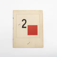 'Pro dva kvadrata. Suprematicheskii skaz v 6ti postroikakh' (Von zwei Quadraten. Suprematistische Erzählung von Zwei Quadraten in 6 Konstruktionen), 1920 (erschienen 1922) by El Lissitzky, Illustriertes Buch mit Buchdruck und Offsetlithographie, sechs Tafeln in Schwarz und Rot, auf cremefarbenem Velin (27,8 , sold Dec 2024